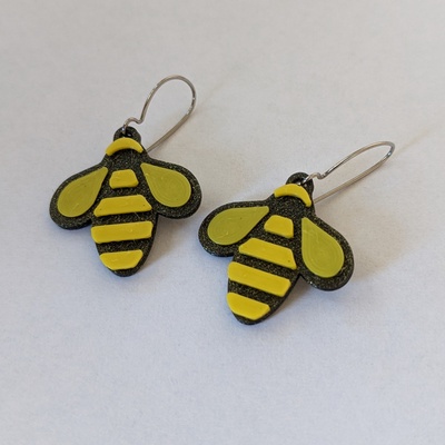 bee earrings pinshape 3d print model - Mito3D