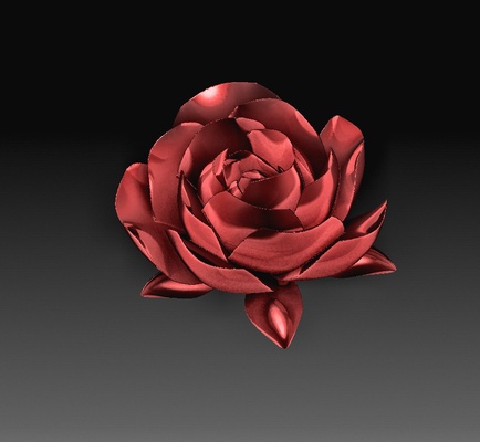 rosa flor alfinete 3d print model - Mito3D