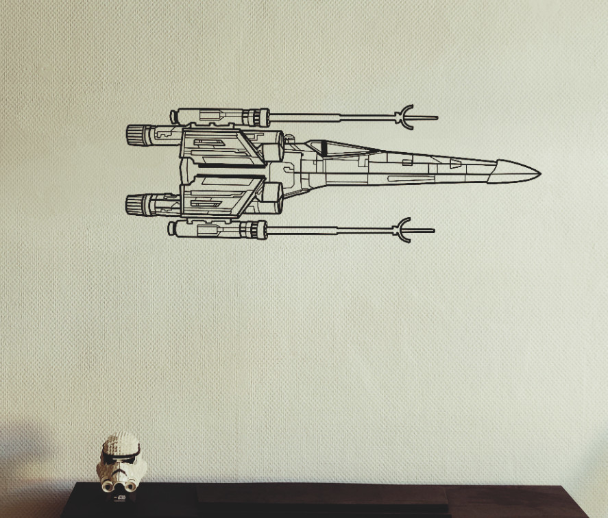 x-wing fighter 2d wall art by kleinbottle pinshape 2d-art 3D print model - Mito3D
