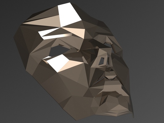 poli viso maschera forma spillo 3d print model - Mito3D