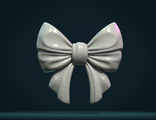 bow ribbon relief pinshape 3d print model - Mito3D