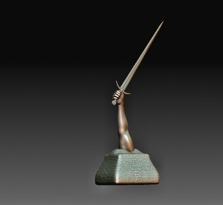 mano espada forma alfiler armas 3d print model - Mito3D