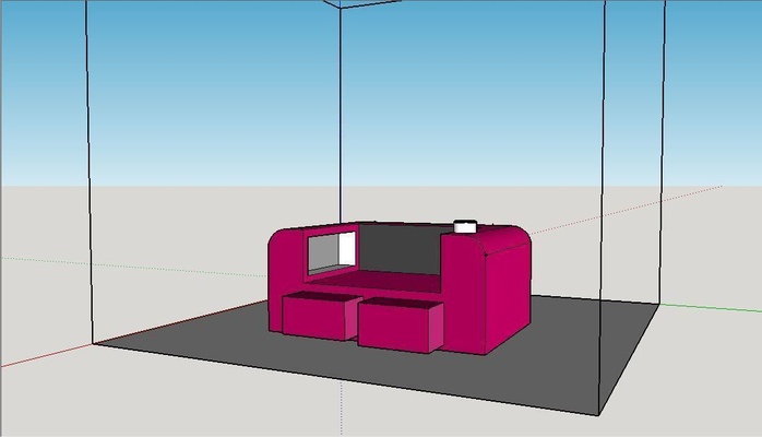 moderno sofá diseño forma alfiler juego 3d print model - Mito3D