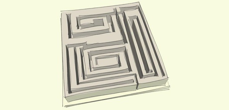 labyrinthe 3d pinshape drucken 3d print model - Mito3D