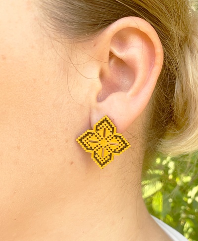 pixel volk 2 pinshape earring 2020 3d print model - Mito3D
