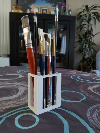 suporte pinceaux escova alfinete 3d print model - Mito3D