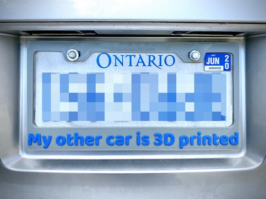 lisans tabak çerçeve my araba is 3d basılı iğne şekli license plate frame 3d print model - Mito3D