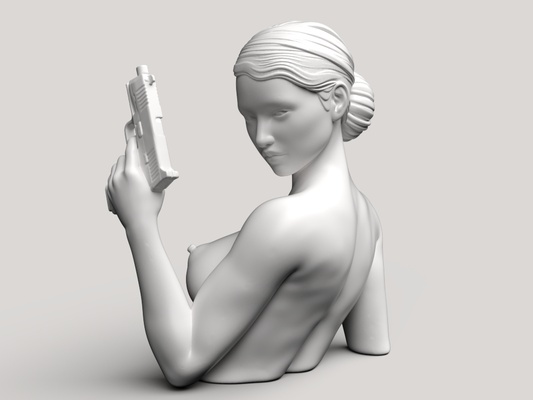 gungirl pinshape girl 3d print model - Mito3D