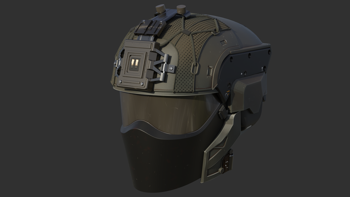 futuristic tactical helmet pinshape 3d print model - Mito3D
