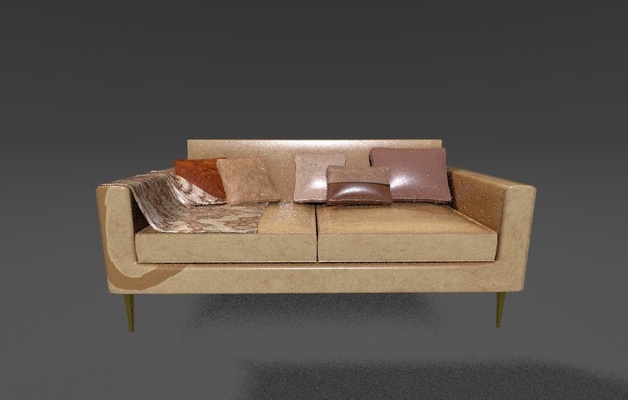 capri divano forma spillo sofa 3d print model - Mito3D