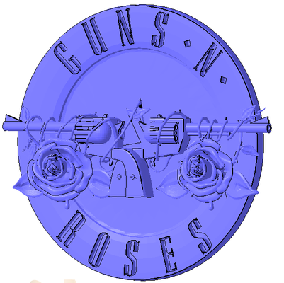 guns n' roses logo pinshape guns-n-roses 3d print model - Mito3D