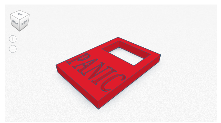 panik buton etiket iğne şekli bilgi yayını 3d print model - Mito3D