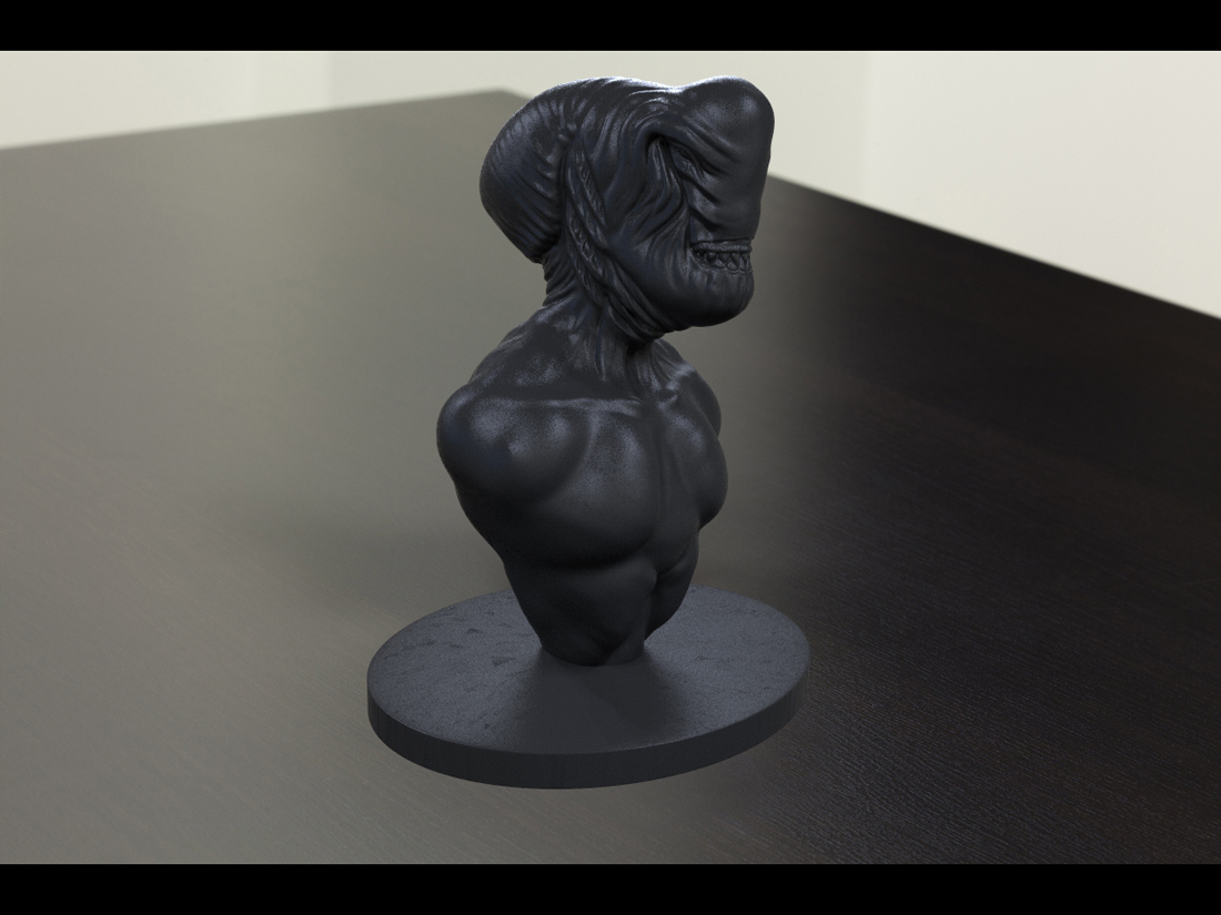 uzaylı kavramı 2 büstü pinshape yaratık karakter heykeltraşlık zbrush 3D print model - Mito3D