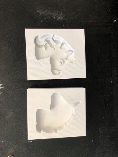unicornio bañera bomba molde forma alfiler bath bomb 3d print model - Mito3D