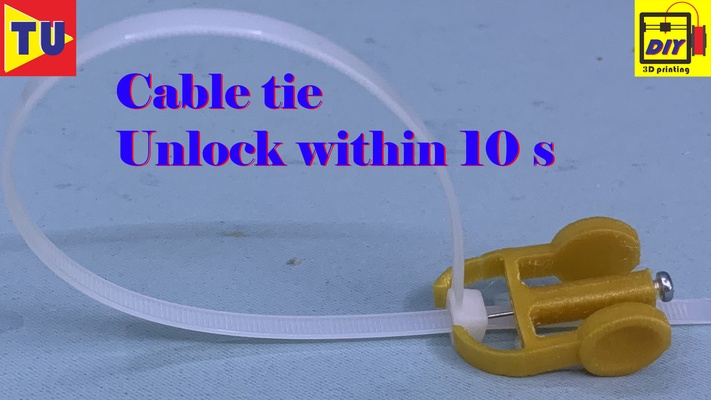 câble attacher ouvrir forme d'épingle cable tie unlock 3d print model - Mito3D