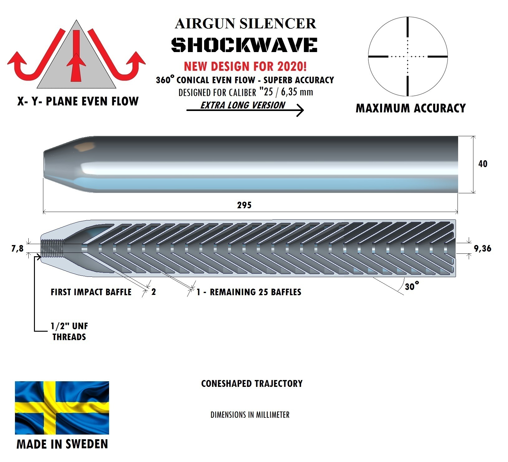 silencer shockwave 295 mm 25 6 35 pinshape 3D print model - Mito3D