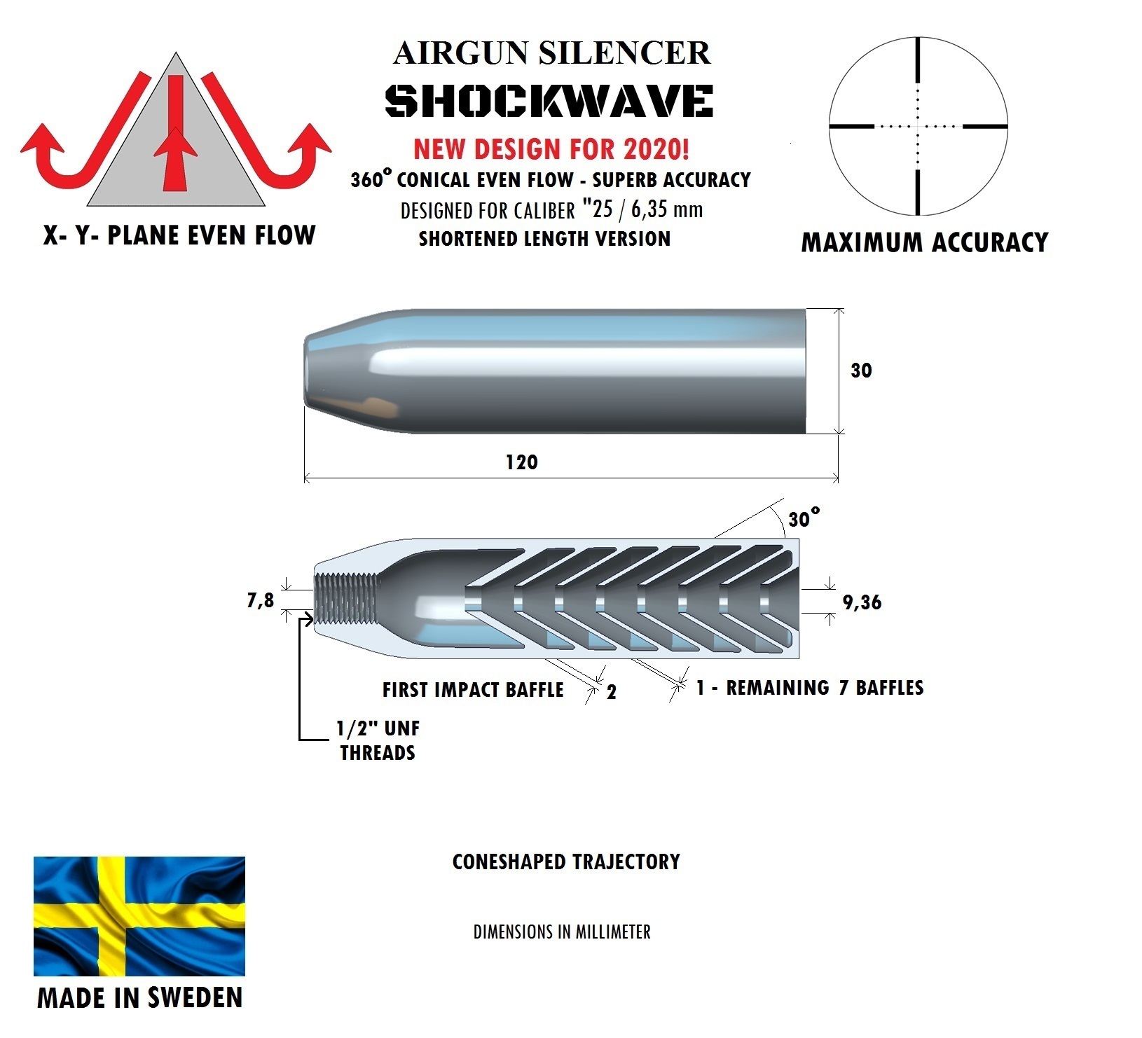 silencer shockwave 120 mm 30 7 62 pinshape 3D print model - Mito3D