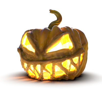 halloween decoration - dreadful jack-o'-lantern pinshape deco 3d print model - Mito3D