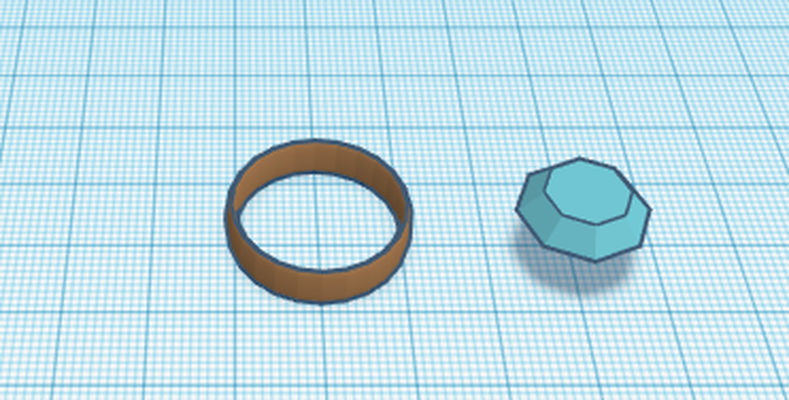 diamante anel alfinete tinkercad 3d print model - Mito3D