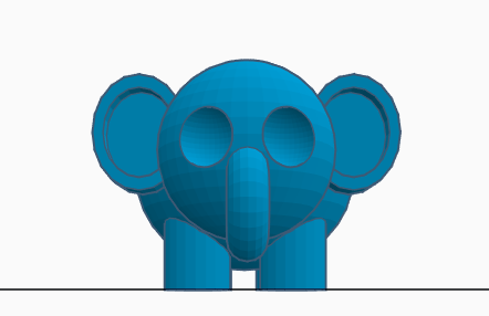 l'éléphant forme d'épingle tinkercad com 3D print model - Mito3D