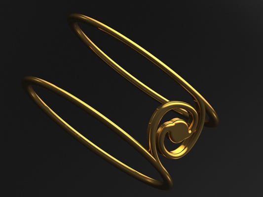 anillo dorado proporción forma alfiler ring jewelry 3d print model - Mito3D