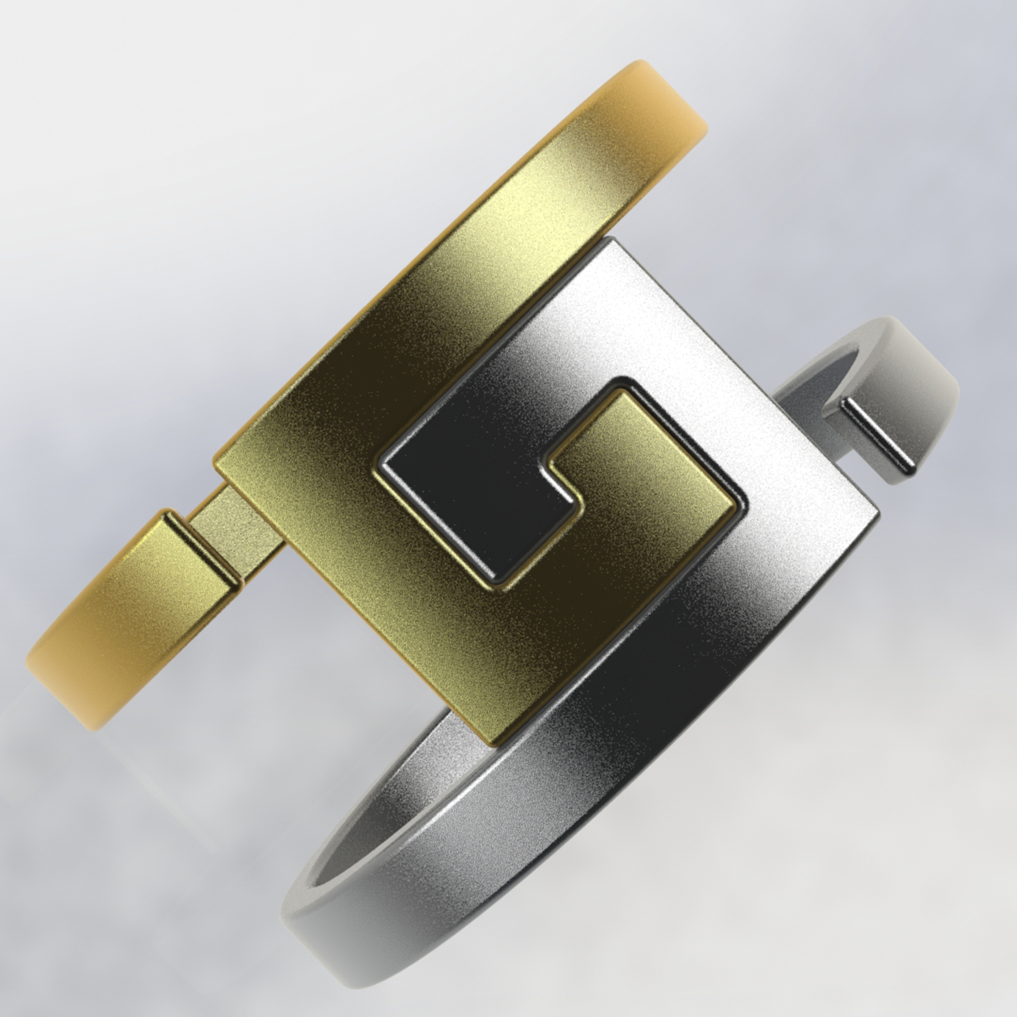 emparejable anillo forma alfiler ring 3D print model - Mito3D