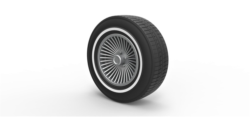 diecast car wheel 4 pinshape 3d print model - Mito3D