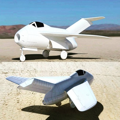 183 huckebein focke wulf jet concept combattant forme d'épingle avion 3d print model - Mito3D