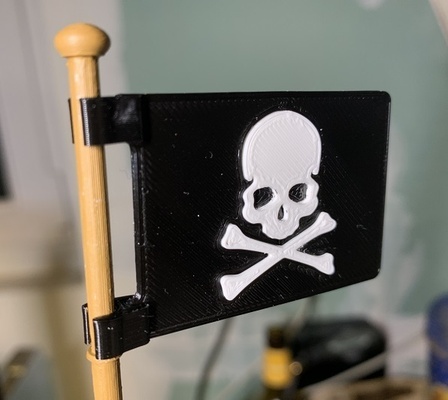 barco pirata playmobil drapeau bandeira alfinete 3d print model - Mito3D