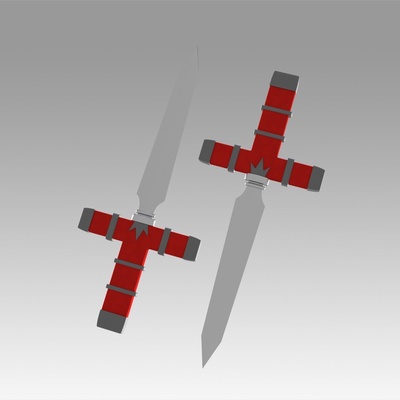togainu rin coltello cosplay arma puntello forma spillo 3d print model - Mito3D