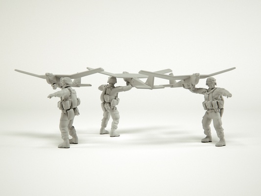 grupo 3 of soldados forma alfiler soldado 3d print model - Mito3D