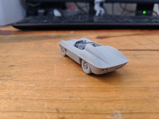 1958 chevrolet corvette raie coureur concept forme d'épingle scalemodel 3d print model - Mito3D