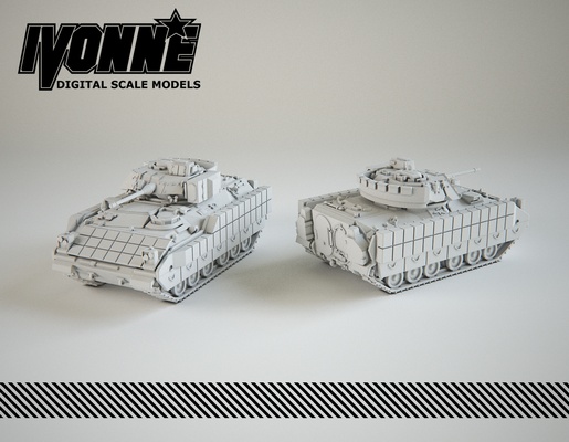m1a2 bradley fighting vehicle pinshape tank 3d print model - Mito3D