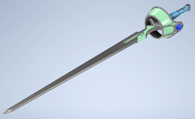 asuna's rapier lambent light pinshape swords 3d print model - Mito3D