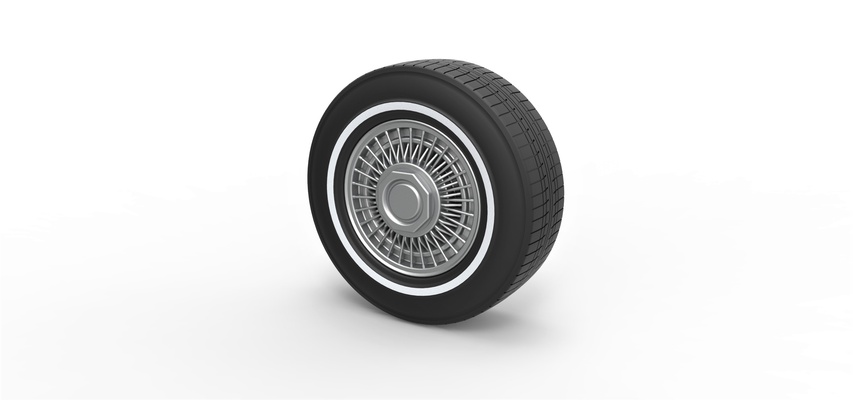 fundido presión cable rueda 3 escala 1 to 10 forma alfiler coche vehiculo 3d print model - Mito3D
