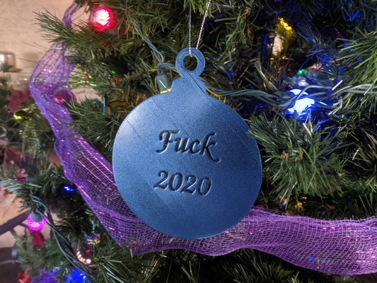 fuck 2020 christmas ornament tree sign pinshape 3d print model - Mito3D