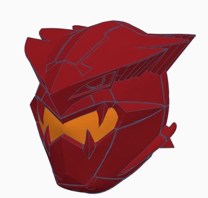 cyber villain blaze ranger helmet pinshape 3d print model - Mito3D