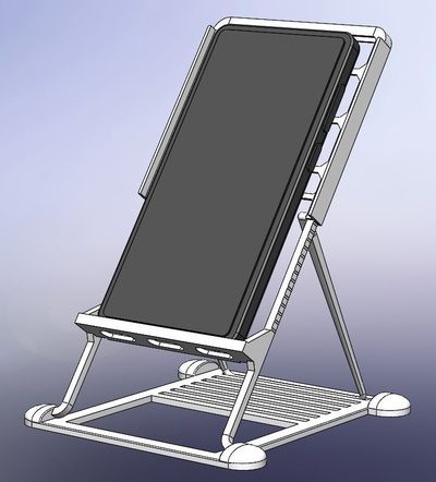 plegable retráctil teléfono estante soporte forma alfiler phone stand 3d print model - Mito3D