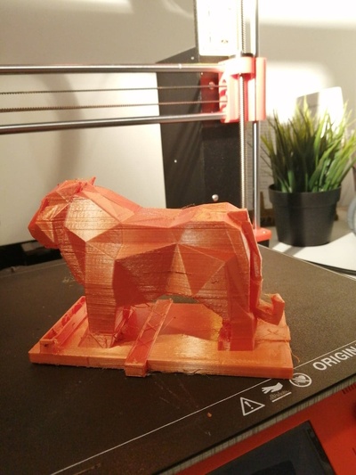 poly bengale tigre forme d'épingle sculpture 3d print model - Mito3D