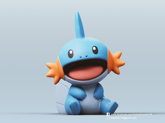 mudkip pokemon forma spillo 3d print model - Mito3D