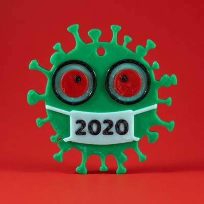 2020 covid natale ornamento forma spillo 19 3d print model - Mito3D