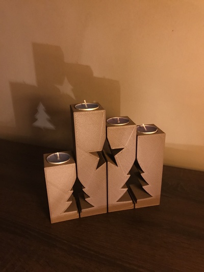 candlestick pinshape christmas tree ornaments 3d print model - Mito3D