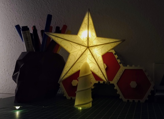 navidad árbol estrella forma alfiler 3d print model - Mito3D