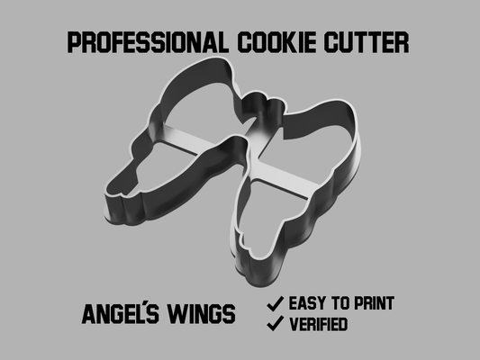 angel s wings cookie cutter pinshape cookie-cutter stamp cooking 3d print model - Mito3D