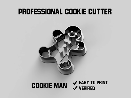 cookie man cutter pinshape form 3d print model - Mito3D