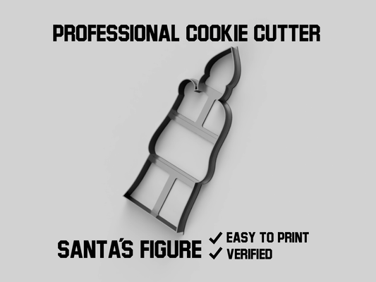 santa s figure cookie cutter pinshape cookie-cutter 3d print model - Mito3D