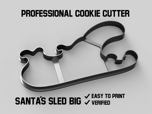 santa s sled big cookie cutter pinshape christmas 3d print model - Mito3D