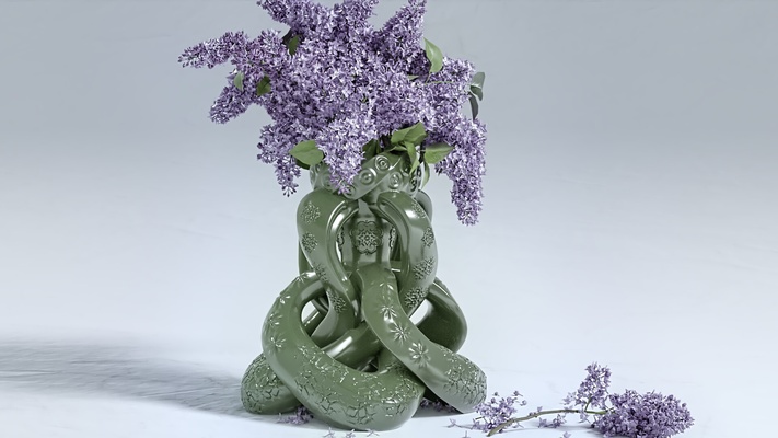 espiral nó flor vaso alfinete 3d print model - Mito3D