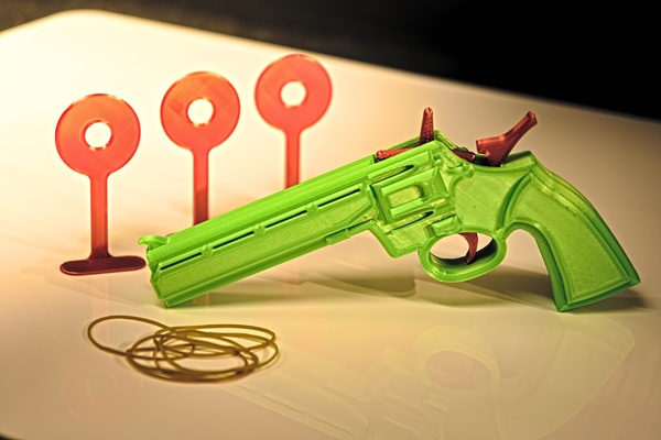 3d imprimé caoutchouc bande pistolet forme d'épingle 3d print model - Mito3D