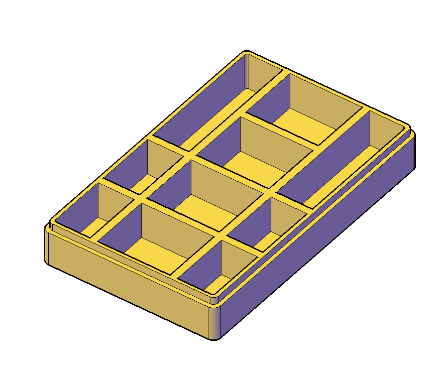 box in two layers pinshape 3D print model - Mito3D